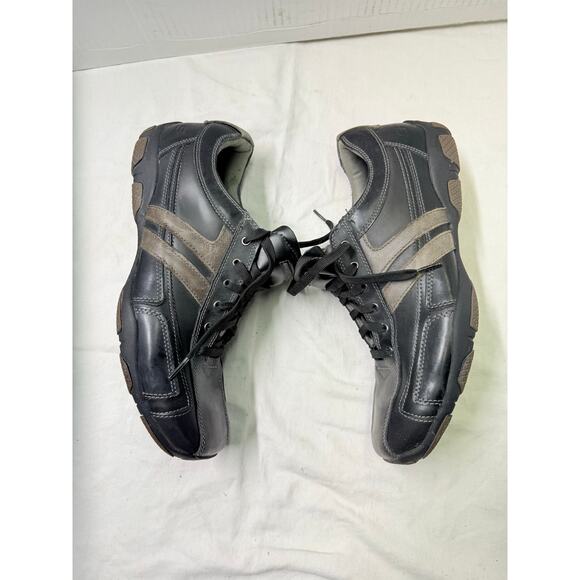 SKECHERS  LEATHER CASUAL SNEAKERS Mens size 12 color black SN 62861 - Picture 7 of 13